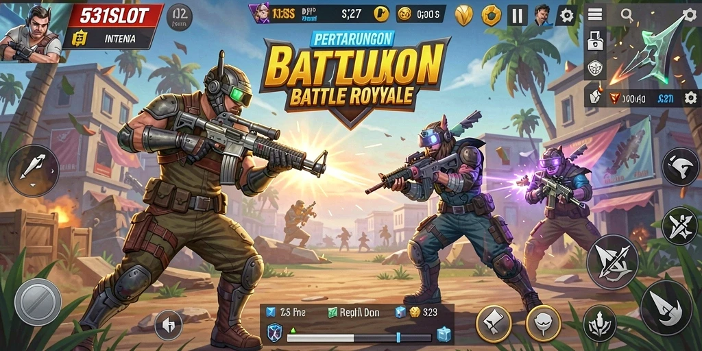 Gameplay seru di 531SLOT dalam mode Battle Royale.