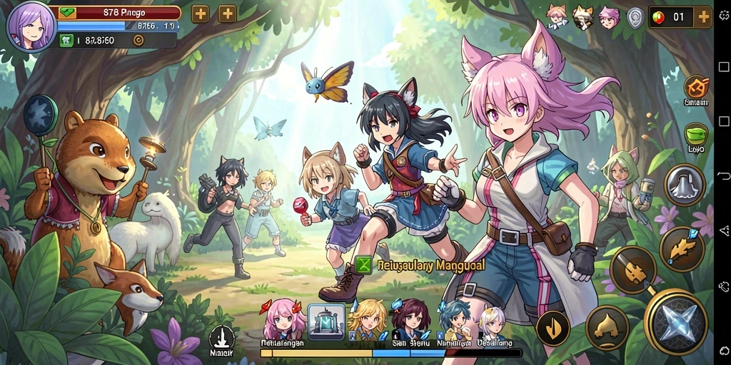 Tangkapan layar dari gameplay seru 8768 yang menampilkan pertarungan karakter Anime.