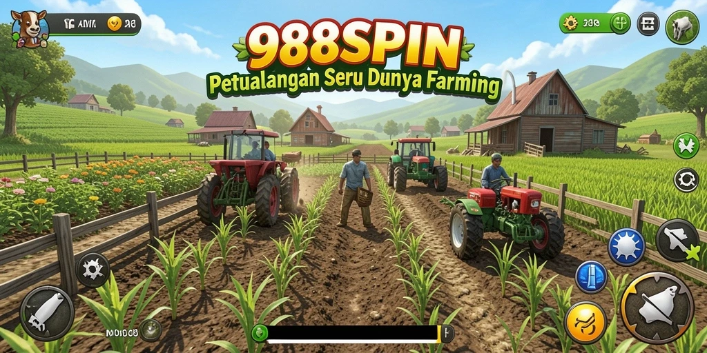 Tampilan screenshot 988SPIN menampilkan aktivitas bercocok tanam yang menarik.