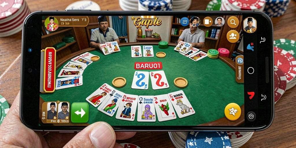 Tampilan gameplay Gaple yang menarik dan interaktif.