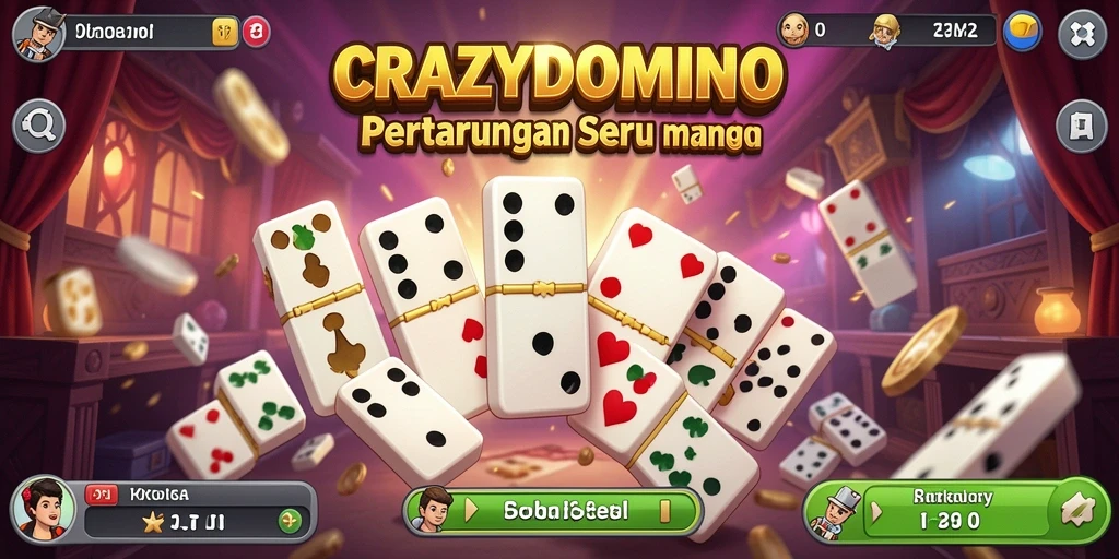 Screenshot gameplay <strong>CRAZYDOMINO</strong> menampilkan pertarungan yang intens dan mendebarkan.