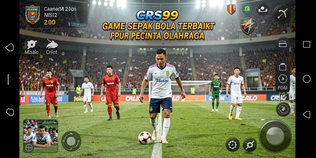 Tangkapan layar CRS99 menampilkan aksi pertandingan sepak bola yang mendebarkan.