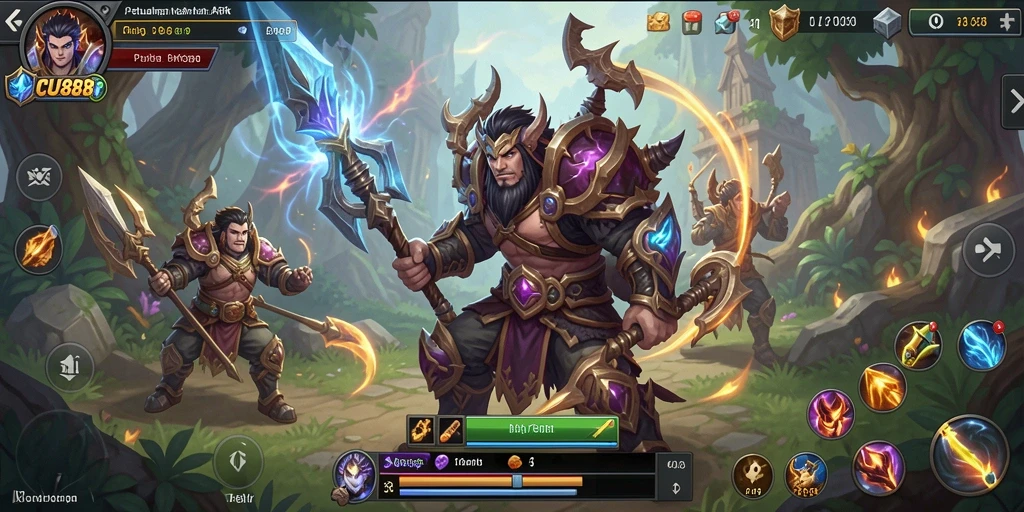 Tangkapan layar gameplay <strong>CU888</strong> menampilkan aksi pertempuran yang mendebarkan dan karakter yang kuat.