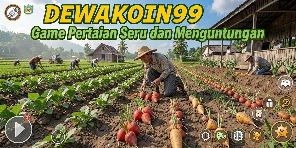 Tampilan gameplay DEWAKOIN99 dengan suasana pertanian yang asri.
