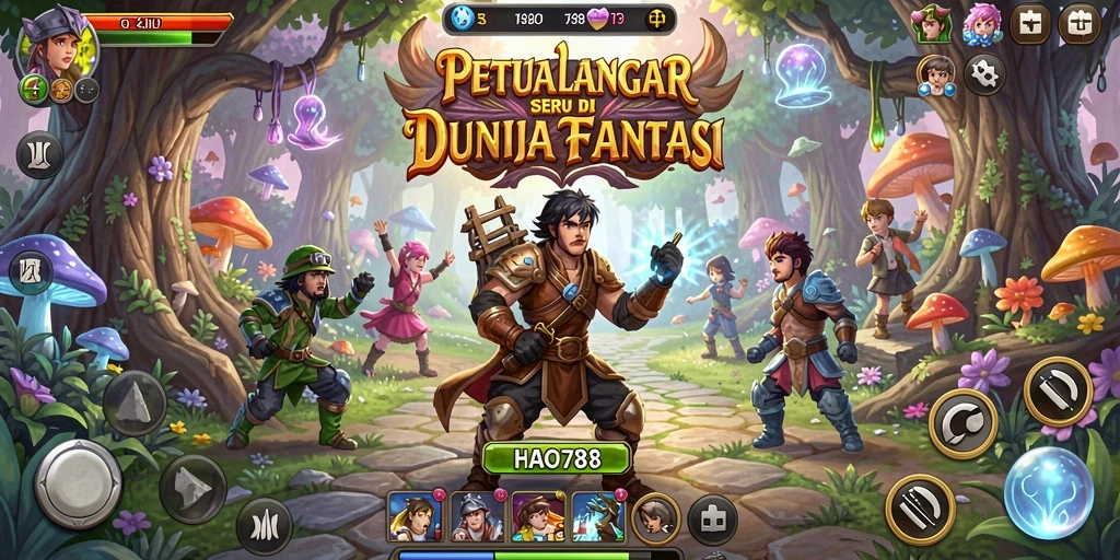 Tangkapan layar menampilkan petualangan seru di dunia HAO788.