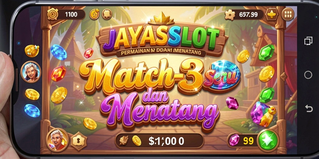 Screenshot gameplay JAYASLOT yang menampilkan momen seru permainan Match-3.