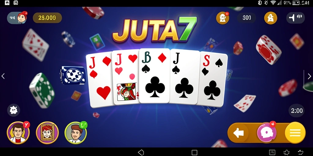 Tampilan gameplay menarik dari JUTA7 dengan efek visual yang memukau.