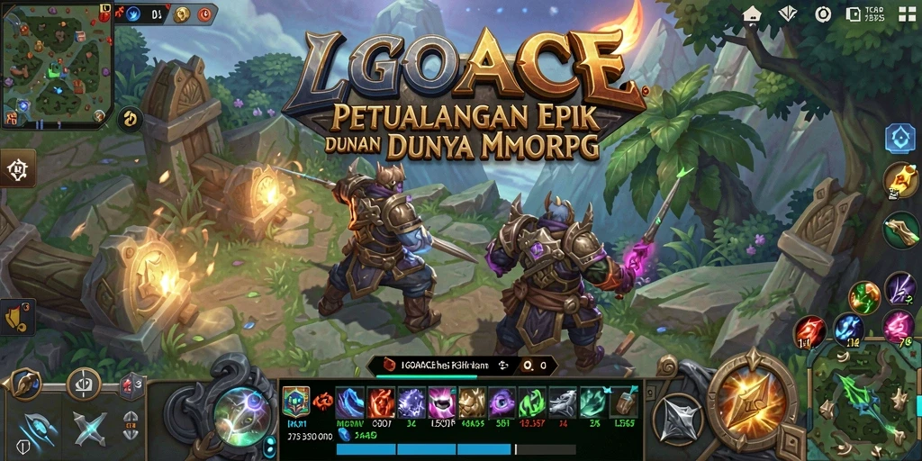 Screenshot gameplay <strong>LGOACE</strong> menampilkan aksi pertempuran epik di dunia fantasi.