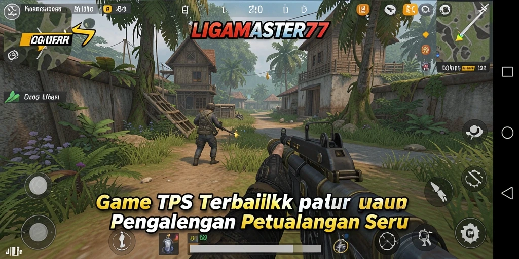 Tangkapan layar gameplay LIGAMASTER77 menampilkan aksi mendebarkan dalam pertempuran TPS.