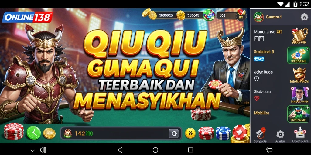 Tampilan gameplay seru di ONLINE138 saat bermain QiuQiu.