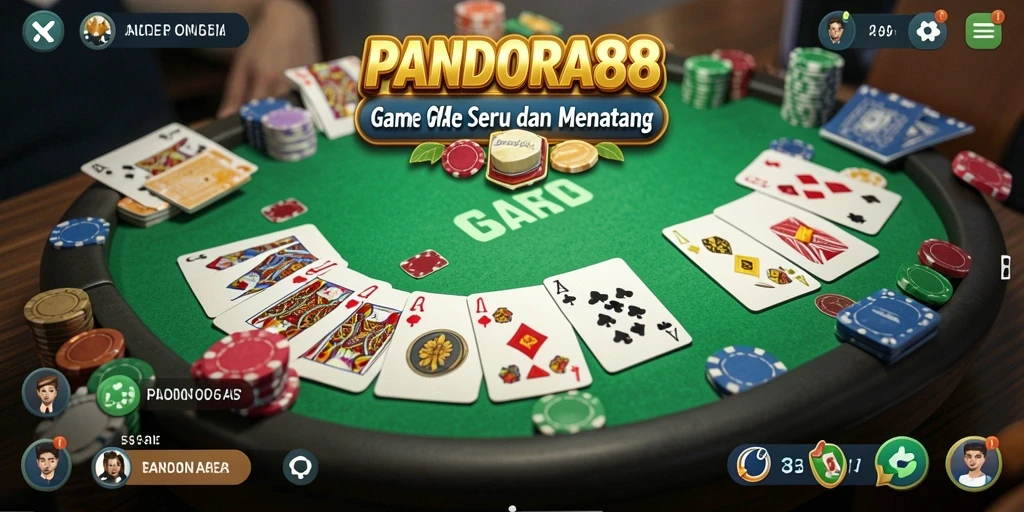 Gameplay Gaple seru dengan tampilan antarmuka menarik.
