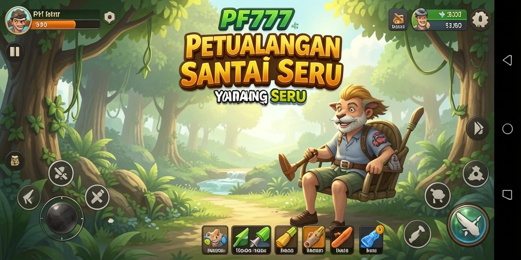 Tampilan seru dari gameplay PF777 yang penuh warna.