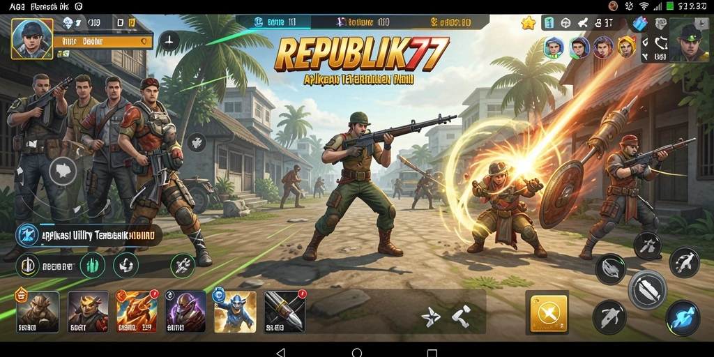 Tampilan menarik dan fungsional dari aplikasi REPUBLIK77 untuk kebutuhan Utility.