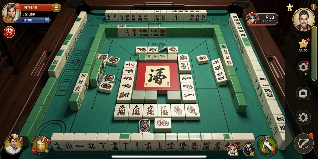 Tangkapan layar utama RR33 menampilkan gameplay Mahjong yang memukau.