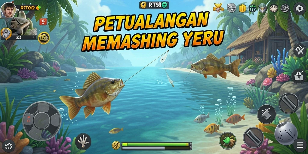 Gameplay memancing yang menarik dengan grafis yang menakjubkan dan ikan yang beragam.