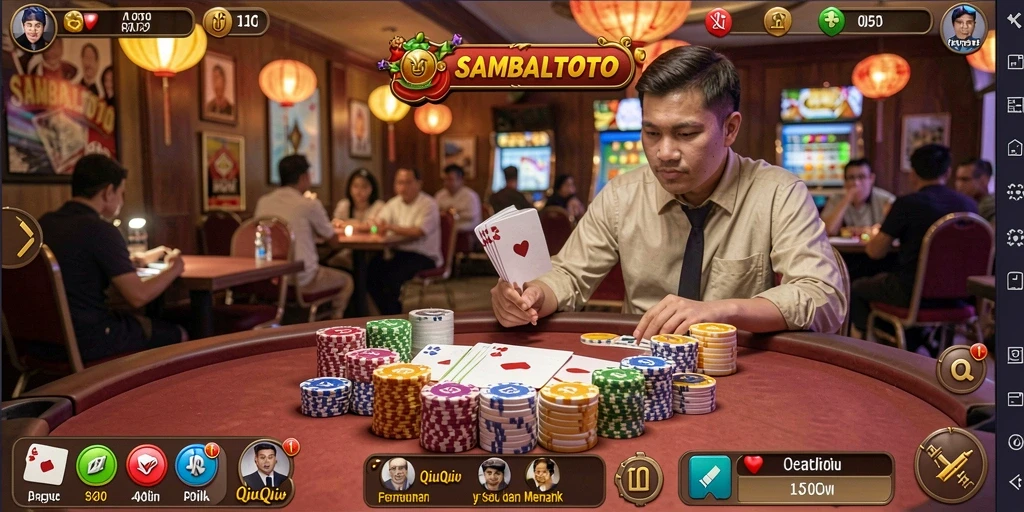 Tampilan menarik dari gameplay QiuQiu di SAMBALTOTO.