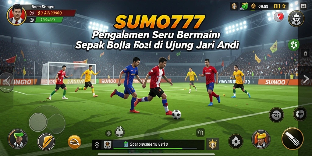 Tangkapan layar gameplay SUMO777 menampilkan aksi seru di lapangan.