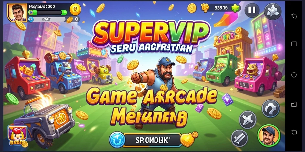 Screenshot gameplay SUPERVIP menampilkan momen seru dalam permainan Arcade.
