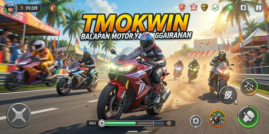 Gameplay seru balapan motor dalam TMOKWIN.