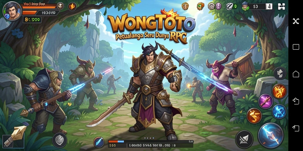 Screenshot WONGTOTO menampilkan aksi petualangan RPG yang seru.