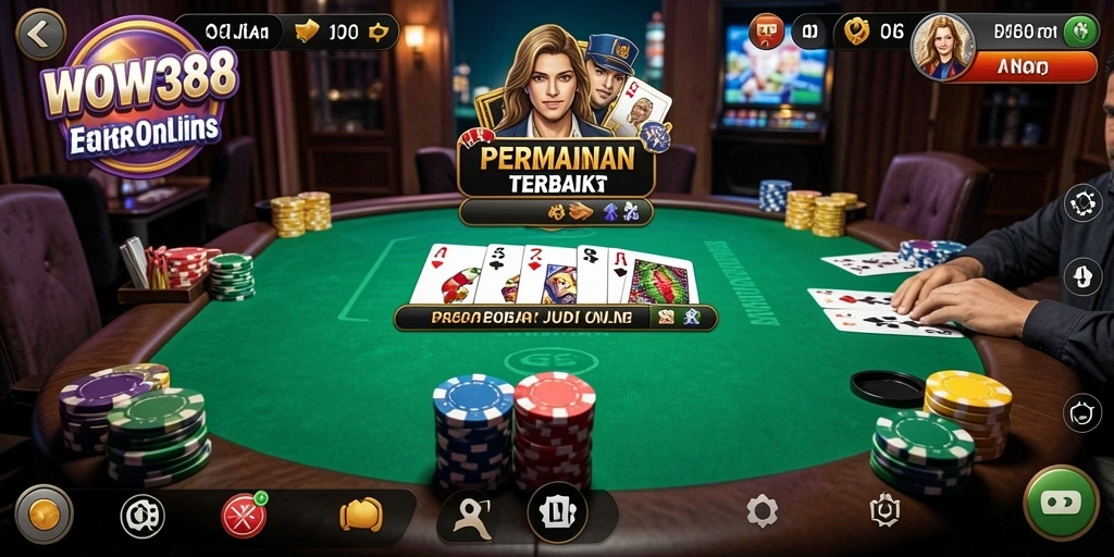 Screenshot gameplay WOW388 menampilkan pengalaman poker yang seru.